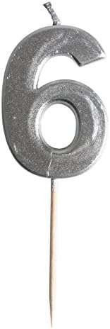 Number 6 'Birthday' Cake Candle