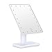 Ovonni L207 20 LEDs Touch Screen Makeup Mirror Adjustable LED Tabletop Countertop Lighted Make-up Cosmetic Vanity Mirror (Batteries Included), White