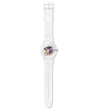 Swatch SUOK111 random ghost white dial white plastic strap unisex watch NEW