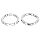 uxcell 60mm x 8mm 304 Stainless Steel Webbing Strapping Welded O Rings 2 Pcs