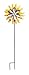 Metal Sunflower Kinetic Spinner Garden Stake
