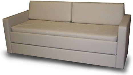 Ponti Divani Sofa bed bunk with innovative mechanism with three safeties and mattresses included. Coating white fabric. MADE IN ITALY