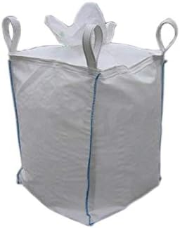 MiniEco Four loop FIBC Big Bag Size 90x90x150cm Certified 1 Tone Ton 1000kg, Filling Spout and Discharge Spout, Bulk Bag Jumbo Recycle Storage Garden Waste