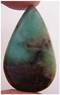 Surbhi Crafts Chrysoprase Cabochon, Natural Green Chrysoprase Gemstone 39Ct Pear Shape 38x23x5mm K-8819