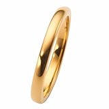 2mm Gold Plated Polished Tungsten Carbide Wedding Ring Classic Half Dome Band