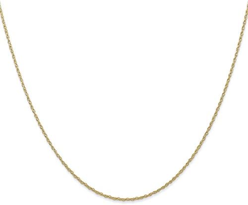 14k Yellow Gold 0.7mm Carded Cable Rope Chain Necklace 24"