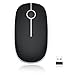 Jelly Comb 2.4G Slim Wireless Mouse with Nano Receiver, Less Noise, Portable Mobile Optical Mice for Notebook, PC, Laptop, Computer, Macbook - Black and Silver