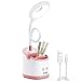 Desk Lamp Kids with Small Night Light LED USB Rechargeable Student Table Lamp Dimmable Eye-Caring Cute Study Computer Lamp for Office Dorm, Touch Control, Flexible Gooseneck, Phone & Pen Holder (Pink)