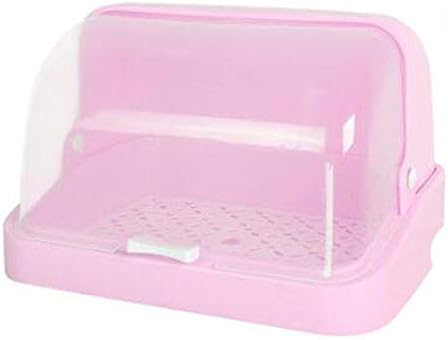 Amazon グードコ 防塵 水切りラック カバー付き コップスタンド 収納 プラスチック グラス収納 トレイ付き 収納ボックス食器 フルーツ 果物 多用途 コップ 収納ラック おしゃれ ファッション ピンク M グラスホルダー オンライン通販