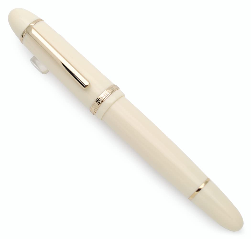 JINHAO X159 Resin Fountain Pen with Ink Converter (Fine Nib, Gold Clip-Ivory White)