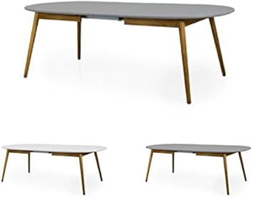 Tenzo Dot 1686 012 Designer Esstisch Oval Inklusiv Einer Einlegeplatte 75 X 180 230 X 105 Cm Hxbxt Tischplatte Spanplatte Matt Untergestell Eiche Massiv Geolt Grau Eiche Lackiert Amazon De Kuche Haushalt