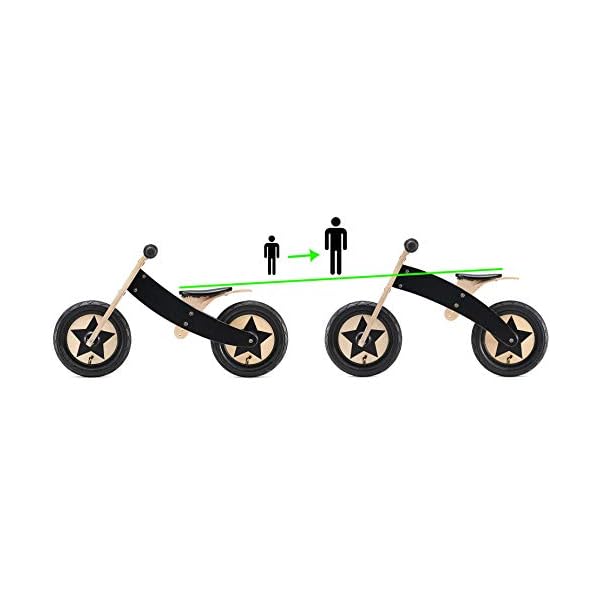 BIKESTAR Mitwachsendes Kinder Laufrad Holz Lauflernrad Kinderrad für Jungen Mädchen ab 2-4 Jahre | 12 Zoll 2 in 1… – Bild 3