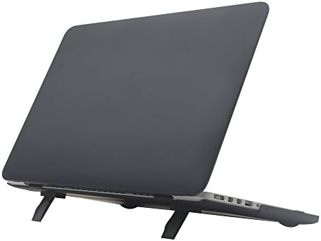 AiBOUSA Macbook Skin Smooth Matte Finish Hard Shell Protective Case Cover with Kicstand Stand for MacBook Air 11" (Black)