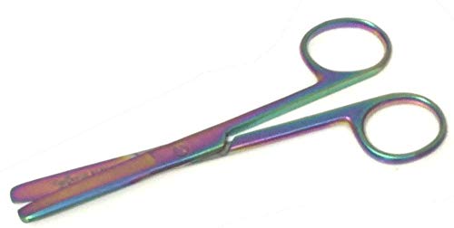 Nursing Scissors, Dressing Scissors 14.5cm, Pet Grooming, First Aid, Home Use … (14cm STR Blunt/Blunt, Multi - Titanium)