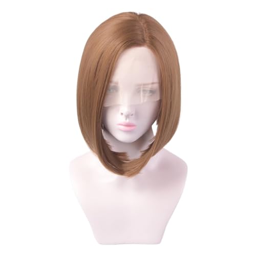 YUNKEN Women's Handwoven Wig Handmade Lace Net 12 Inch Short Curly Wig