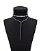 Boosic Long Adjustable Lariat Choker Necklace Discs Chain Thin Chokers For Women