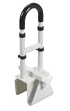 Drive Medical Adjustable Height Bathtub Grab Bar Safety Rail, White