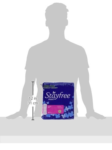 STAYFREE MAXI SUPER LONG PADS FOR WOMEN, WINGLESS, RELIABLE PROTECTION AND ABSORBENCY OF FEMININE PERIODS, 66 COUNT