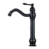 Rozin® Deck Mount Bathroom Vessel Sink Faucet Single Lever Control Tall Spout Mixer Taps Oil Rubbed Bronze Finish