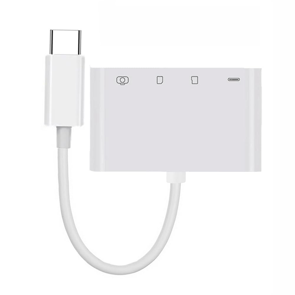 NFHK USB 2.0 Type C USB-C to TF Micro SD SDXC USB Female Card Reader PD 27W Adapter for Laptop Tablet Phone