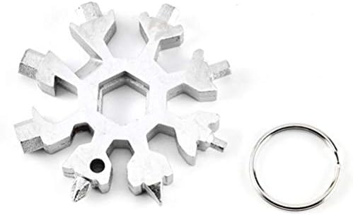 18-in-1 Incredible Stainless Steel Multi-Tool, Outdoor Portable Snowflake Keychain Screwdriver Bottle Opener Incredible Tool (2 Pack)