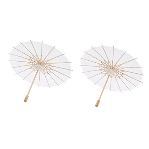 2Pcs Chinesisches Handgemachtes Mini Regenschirmpapier Sonnenschirm Handbemalt – Bild 4