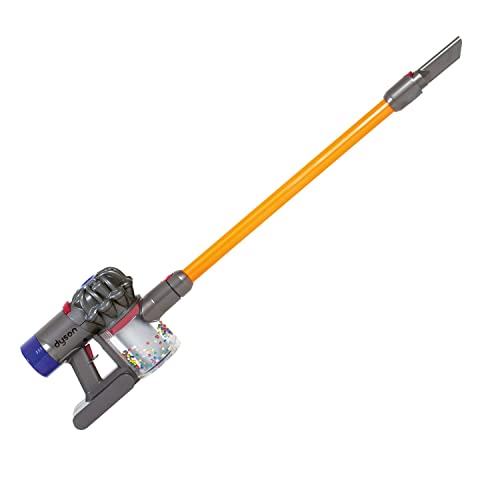 CASDON DYSON CORDLESS VACUUM INTERACTIVE & OFFICIALLY LICENSED TOY DYSON VACUUM FOR CHILDREN AGED 3+ REALISTIC ROLE-PLAY FUN, PURPLE AND ORANGE