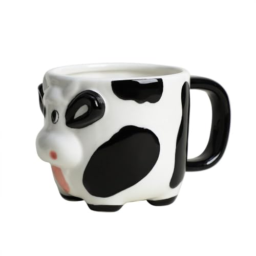 3D Ceramic Relief Cow Coffee Mug