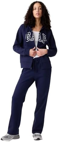 GAP Women's Logo Hoodie Hooded Full Zip Sweatshirt, Navy Uniform