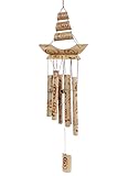 Bamboo Stalk Wind Chime - Wood Burned Swirl Designed Melodic Chime for Garden, Patio, Home - 24 Inches