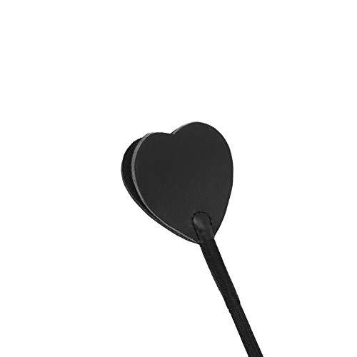 SCARLET KITTEN Riding Crop Horse Whip Spanking with Leather Slapper Heart Shape Jump Bat (Black)