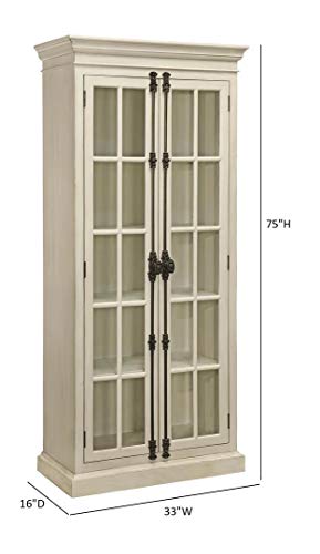 Coaster Home Furnishings 2-Door Curio Cabinet Antique, White and Clear