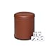 PU Leather Dice Cup, Felt- Lined Dice Shaker with 5 Standard Sized Dot Dices, Brown Dice Game Set for Farkle/Yahtzee/Party/Family Dice Games Night