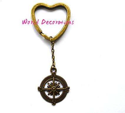 Compass Keychain, Nautical Keychain, Compass Keyring, Bag accessory, Best Friend keychain, Lost without you, Gift for him, Gift for her