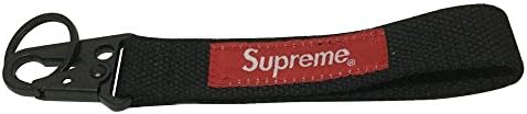 1pcs Black Supreme Keychain Rope Strap Weave Keyring