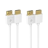 Pacroban Ultra Slim White 4K HDMI Cable (17ft - 2pack) Available in 1.5, 3, 6, 10, 15, 17 Feet