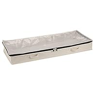 Household Essentials Cotton Canvas Under Bed Clothing and Linen Storage Bag | Natural