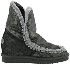 MOU WOMEN'S MUINTESKIMOSHO1306 SILVER LEATHER ANKLE BOOTS Apparel
