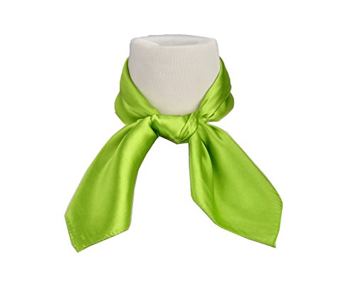 Women's Fashion Soft Satin Square Scarf Set Head Neck Multiuse Solid Colors Available (Green)