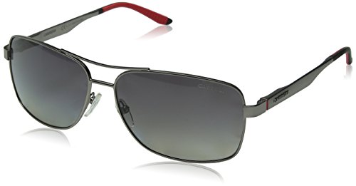 Carrera Men's CA8014S Polarized Rectangular Sunglasses, Semi Matte Dark Ruthenium & Gradient, 61 mm