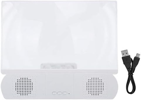 T osuny 10in Mobile Phone Screen Magnifier, Video Amplifier Phone Stand, with Bluetooth Speaker, for Home Outdoor Restaurantt Travel(White)