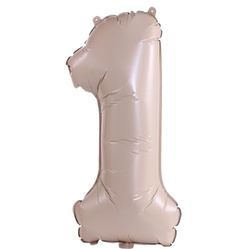 40 Inch Large Foil Helium Number Balloon Birthday Wedding Party 0-9 (Cream, 1)