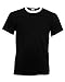 Fruit Of The Loom Mens Ringer Short Sleeve T-Shirt (XL) (Black/White)
