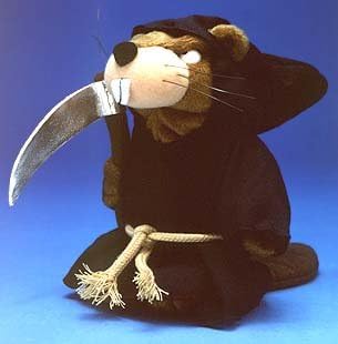 GRIM BEAVER * MEANIES * Series 3 * Bean Bag Plush Toy From The Idea Factory