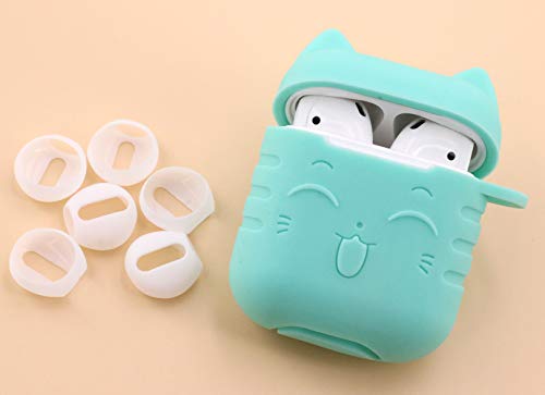 IiEXCEL (Fit in Case) 4 Pairs Replacement Super Thin Slim Rubber Silicone Earbuds Ear Tips and Covers Skin for Apple AirPods or EarPods Headphones (Fit in Charging Case) (4 White) - Thumbnail 6