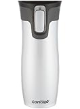 Contigo Autoseal West Loop 1.0 Stainless Steel Travel Mug with Open-Access Lid, White 16 oz