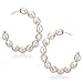 BVGA Hoop Earrings for Women Ivory Acrylic Pearl Hoop Earrings Lightweight Ear Drop Dangles (Ivory)