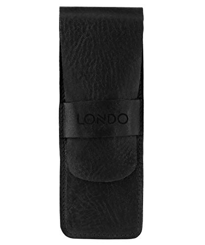 LONDO Genuine Leather Pen and Pencil Case with Tuck in Flap, Stationery Bag