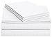 Amazon Basics Soft, Wrinkle-Free Bed Sheets Full Size, Deluxe Microfiber, Breathable, 4-Piece, Bright White Striped