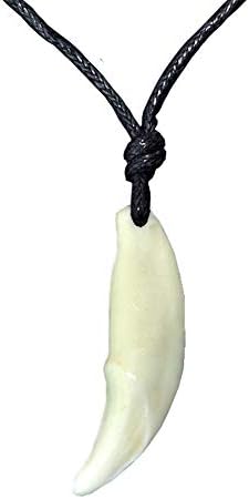 GOOKEY Wolf Tooth Pendant Necklace Horn Chain Necklace Wolf Necklace for Men